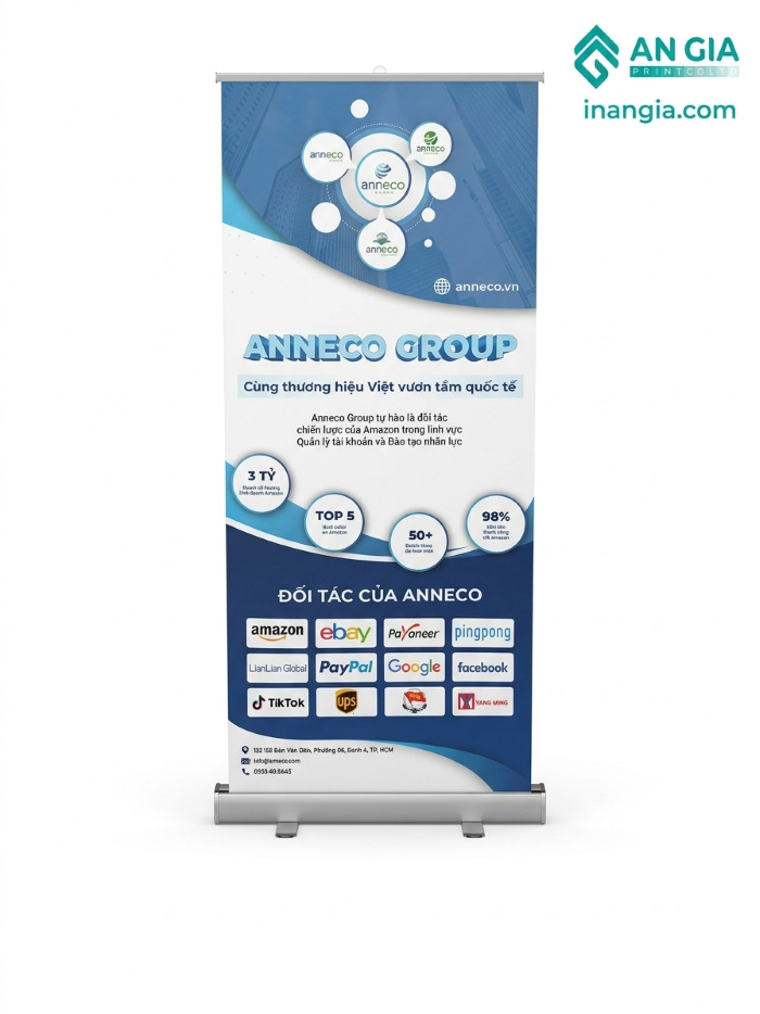 Thông số kích thước standee cuốn nhôm thường 60x160cm và 80x200cm